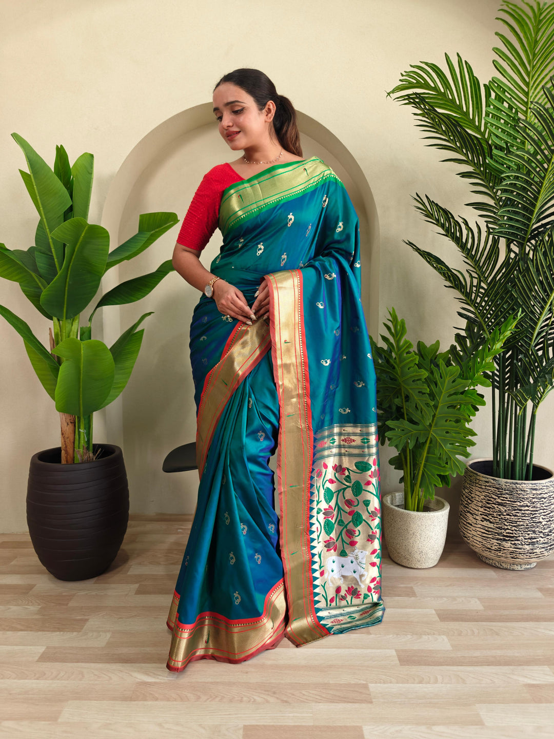 Ganga Jamuna Special Paithani Silk Saree