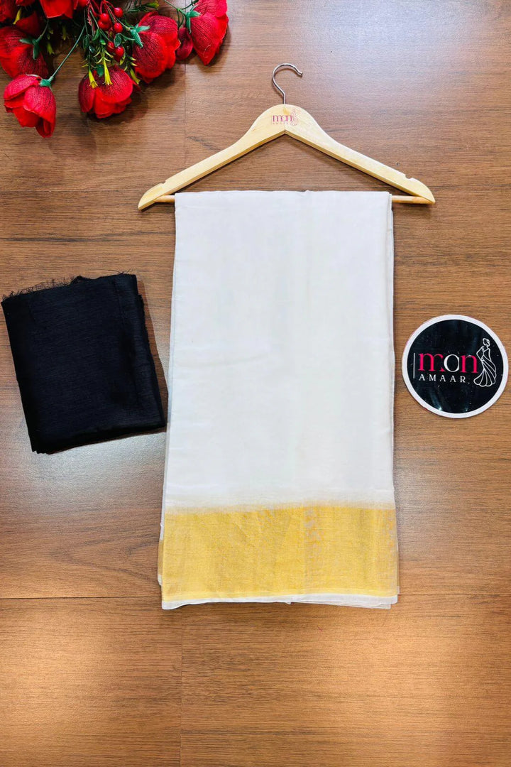 Golden Pearl-Cotton Saree