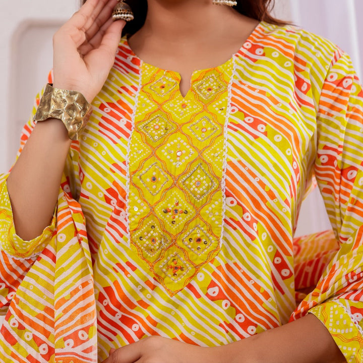 Canvas of Lustre Cotton Kurti Set