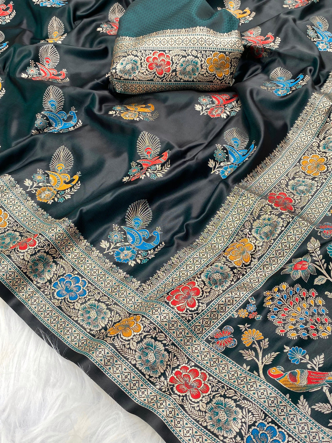 As Radiant As Sunlight Mushru Satin Silk Saree