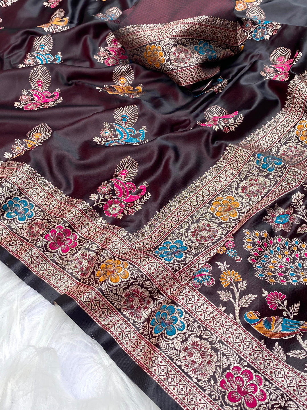 As Radiant As Sunlight Mushru Satin Silk Saree