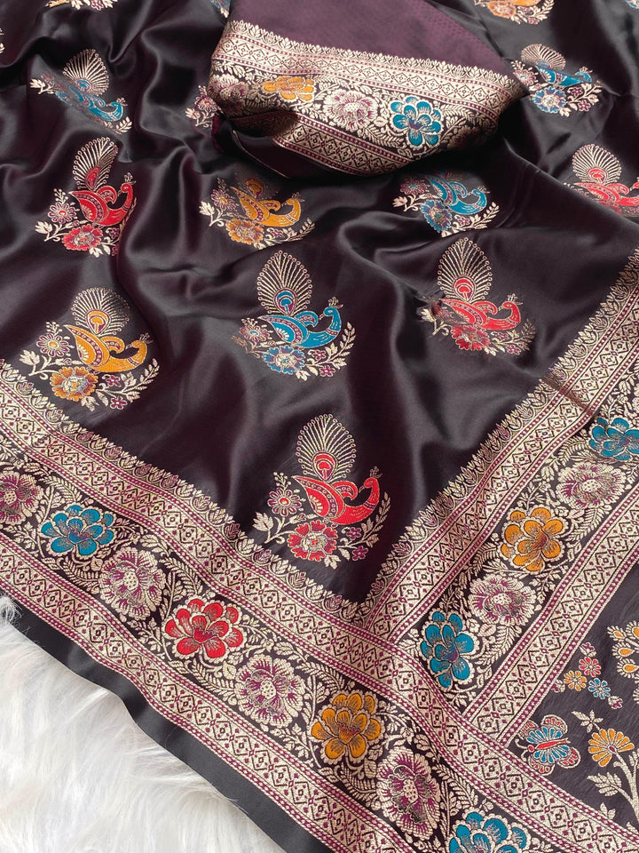As Radiant As Sunlight Mushru Satin Silk Saree