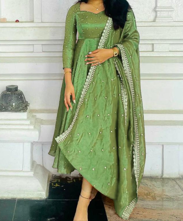 Sultana Swirl Anarkali Style Gown Set