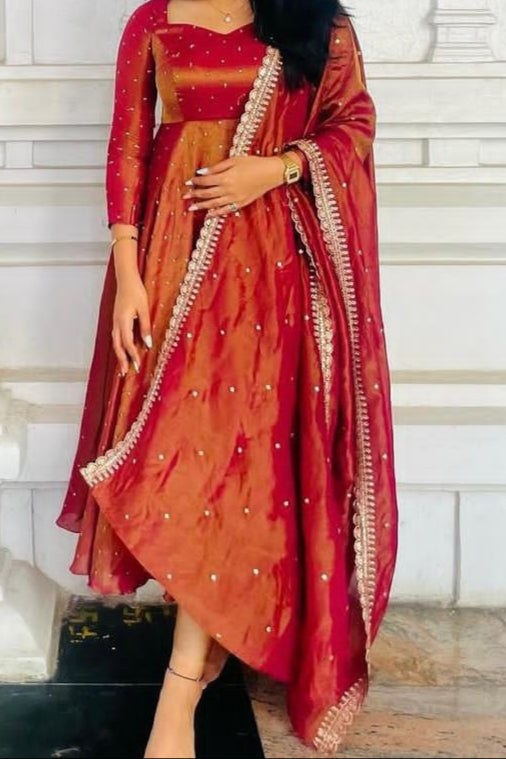 Sultana Swirl Anarkali Style Gown Set
