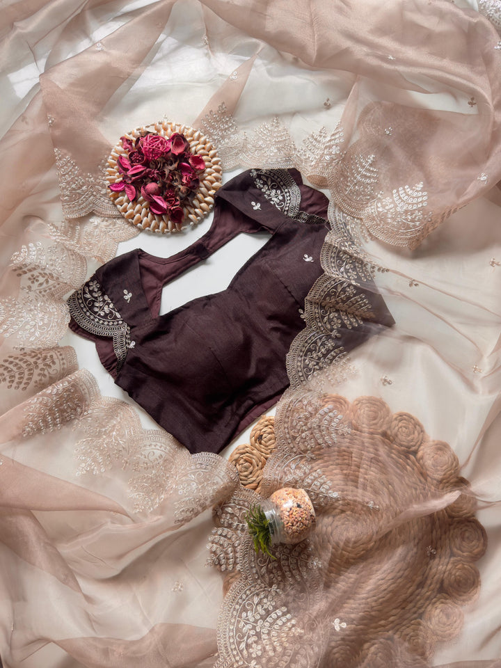 GlowMist Tissue Organza Saree