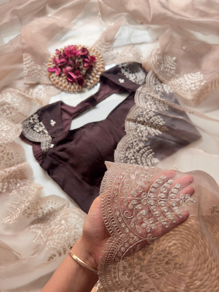 GlowMist Tissue Organza Saree