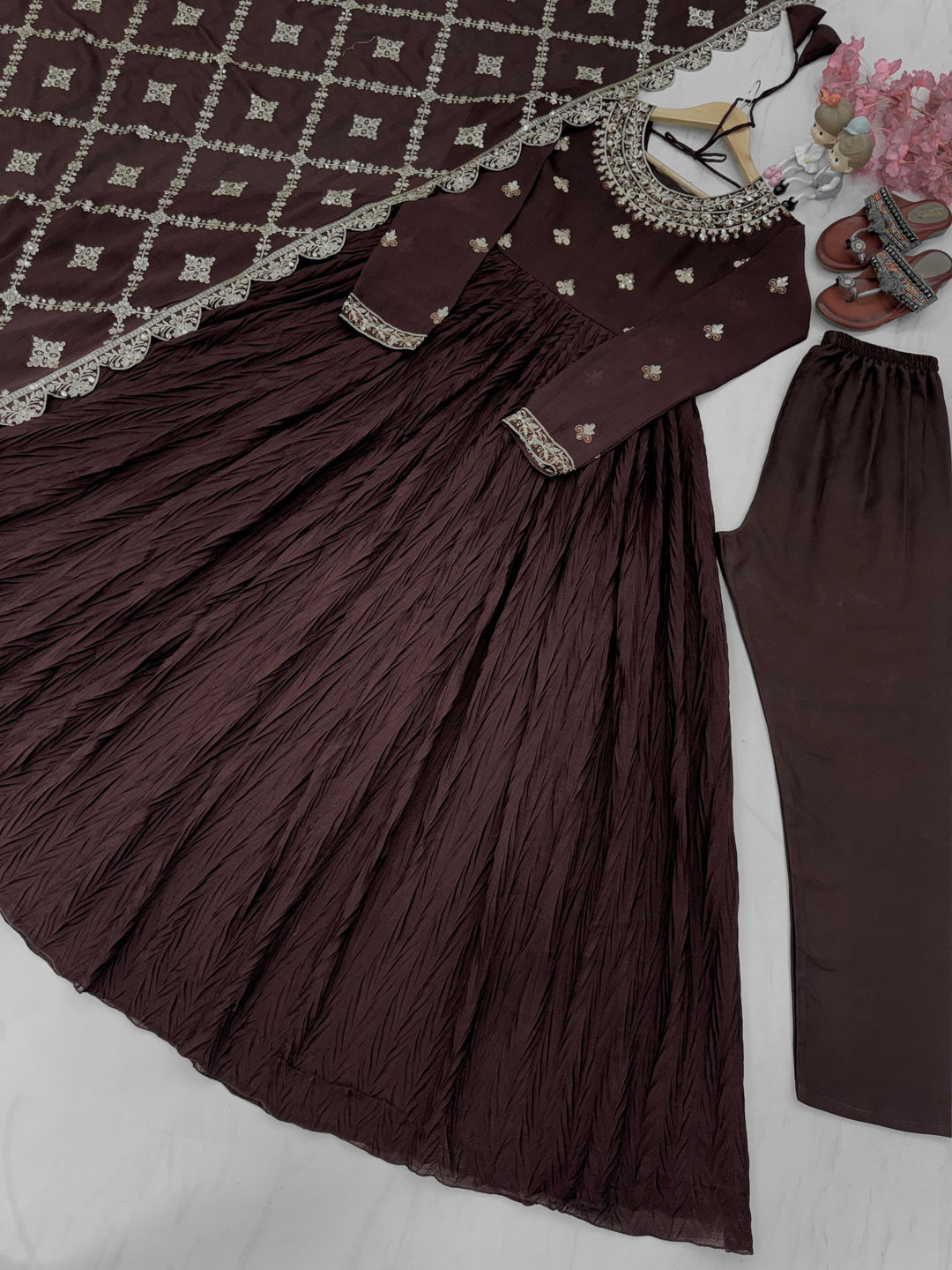 Ethnic Edge Chinnon Silk Gown Set