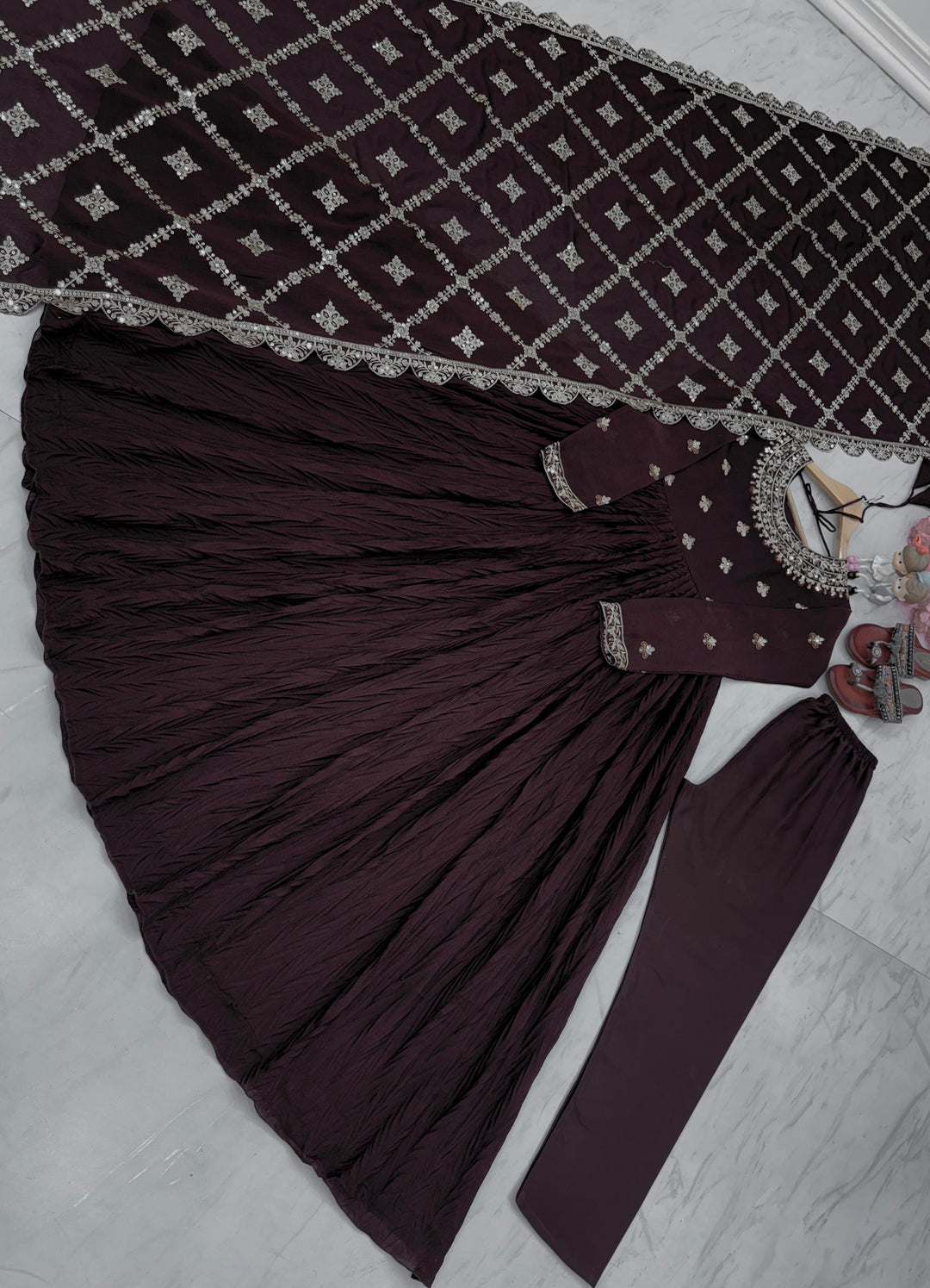 Ethnic Edge Chinnon Silk Gown Set
