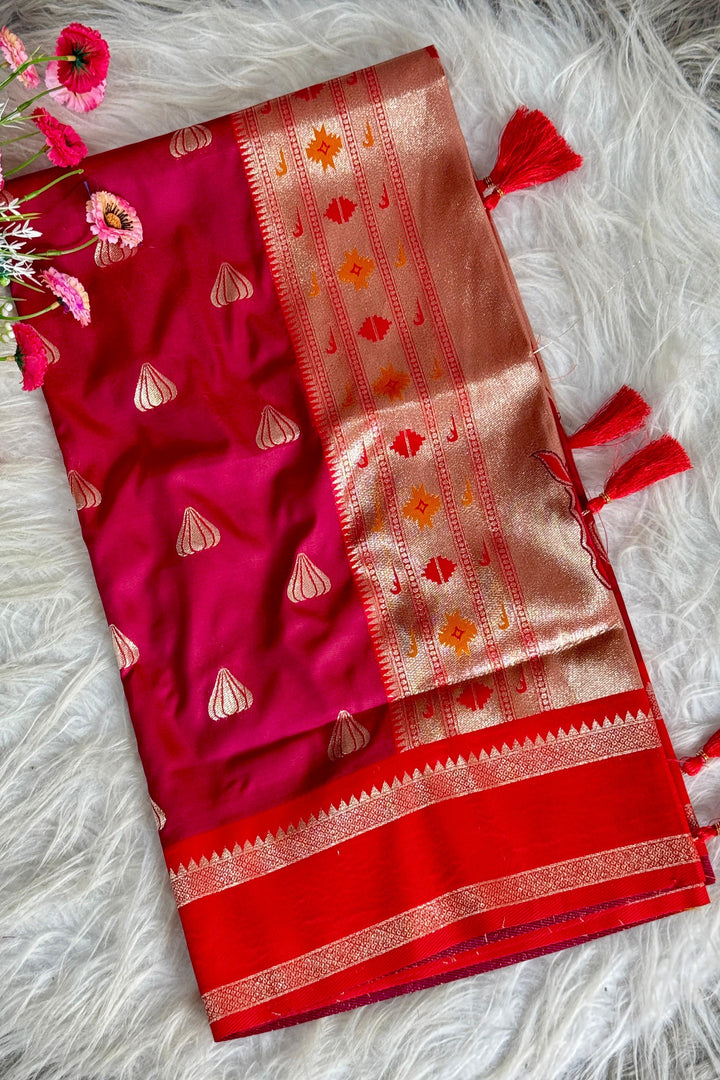 Ganpati Bappa Inspired Paithani Silk Saree