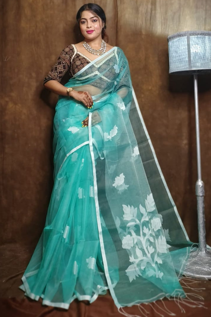 Rose Radiance Muslin Banarasi Saree