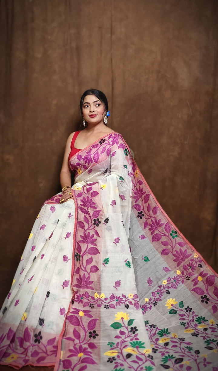 Ranga Roop Dhakai Jamdani Saree