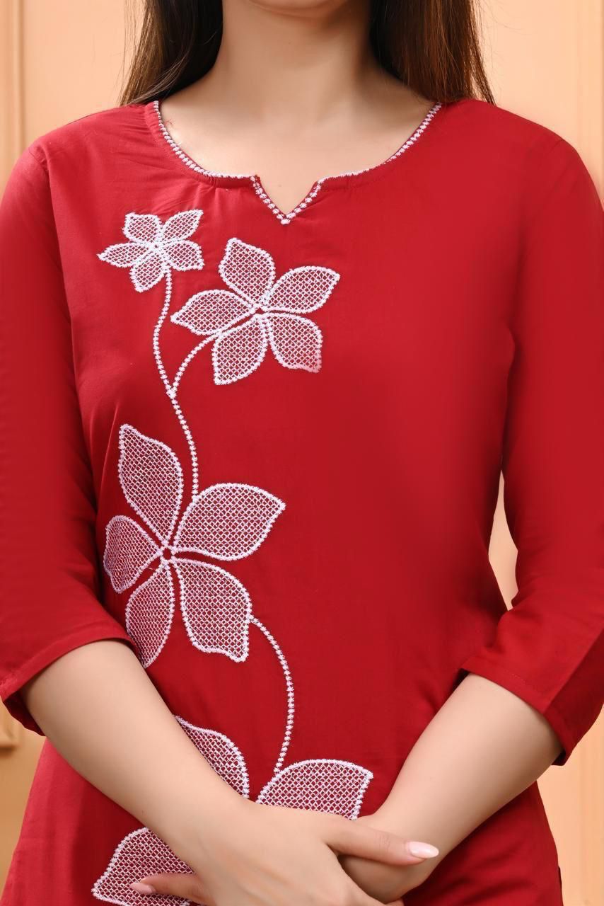 Crimson Charm Cotton Coord Set