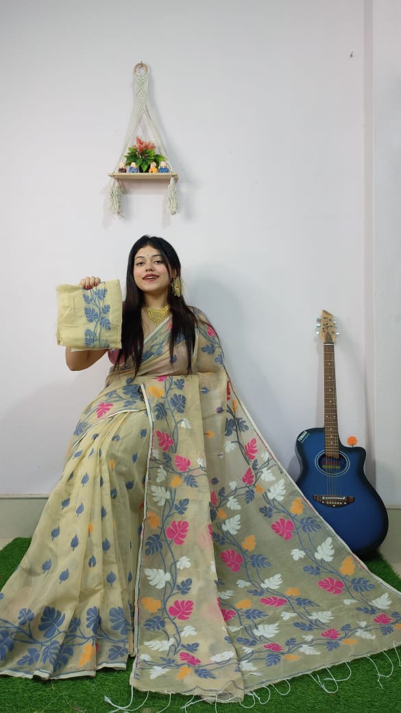 Moner Rong Dhakai Jamdani Saree