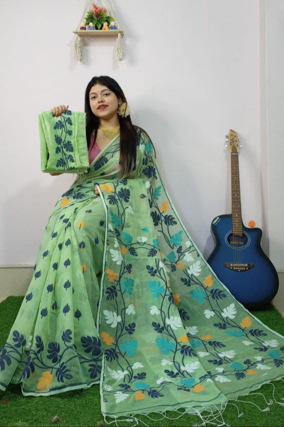 Moner Rong Dhakai Jamdani Saree