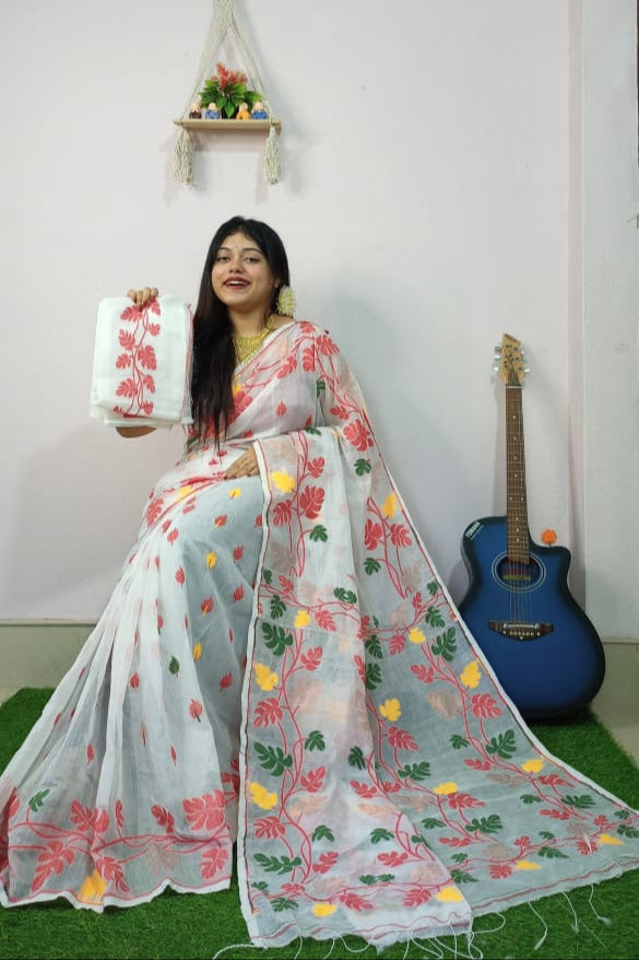 Moner Rong Dhakai Jamdani Saree