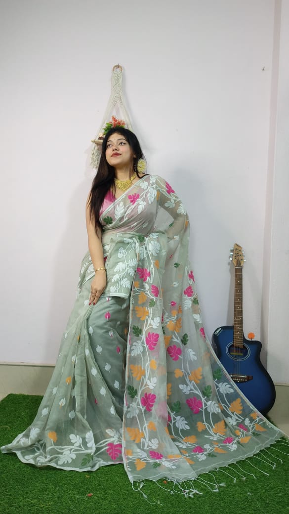Moner Rong Dhakai Jamdani Saree