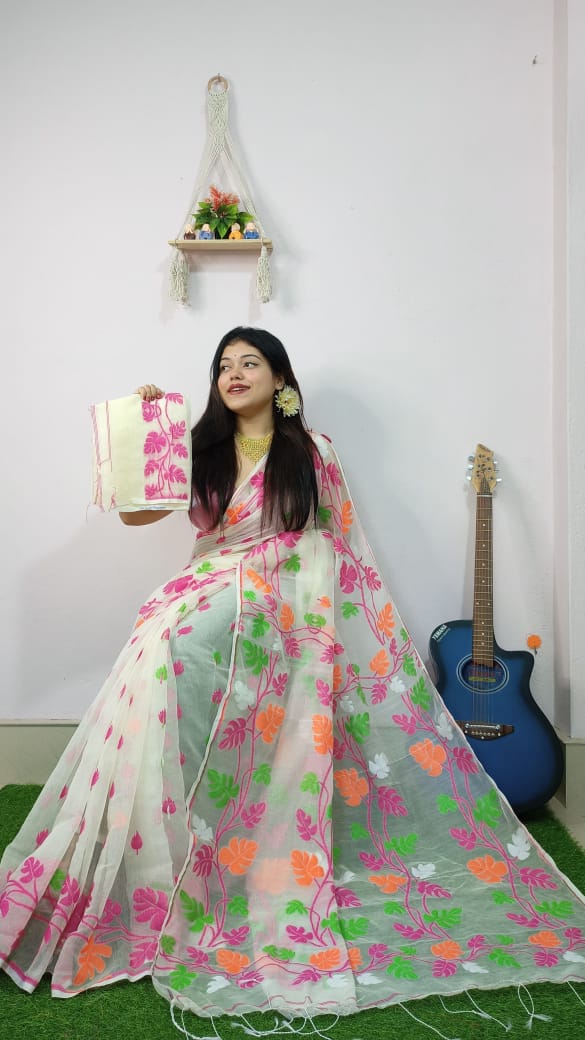 Moner Rong Dhakai Jamdani Saree