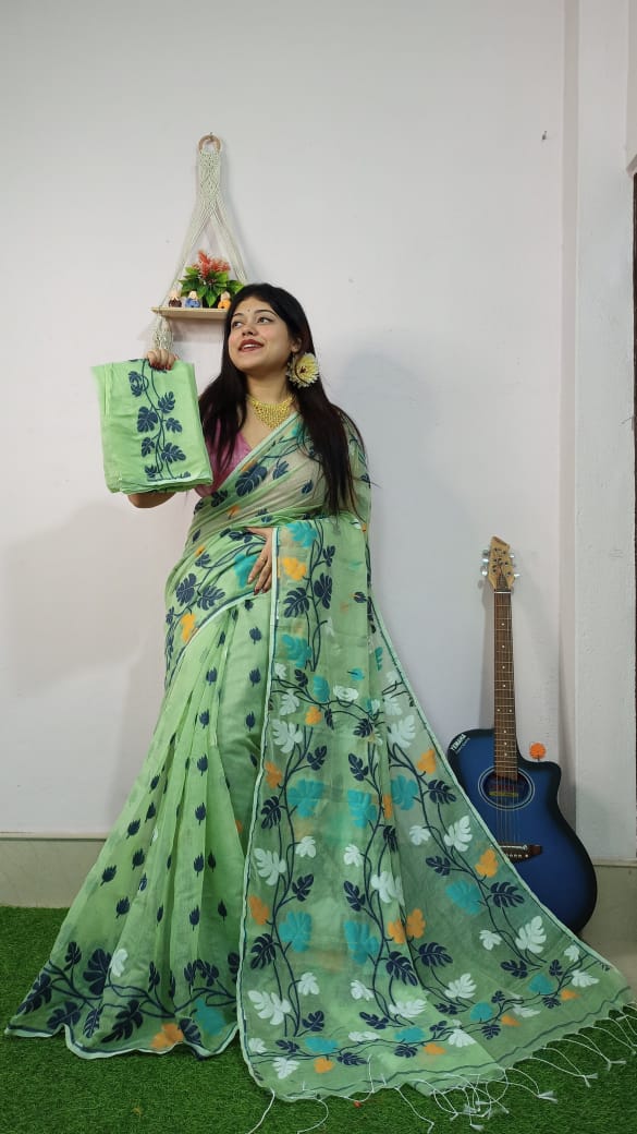 Moner Rong Dhakai Jamdani Saree
