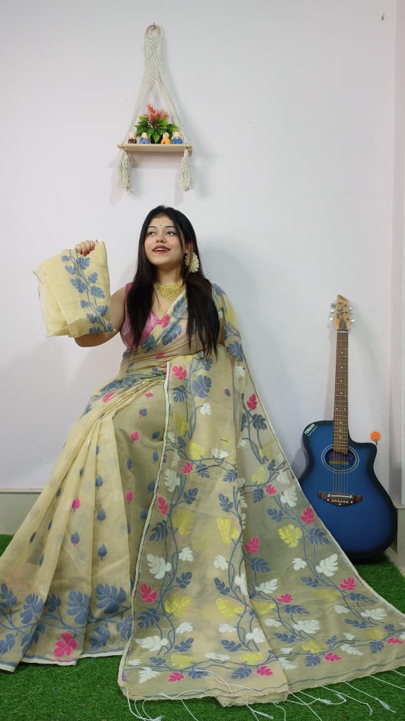 Moner Rong Dhakai Jamdani Saree