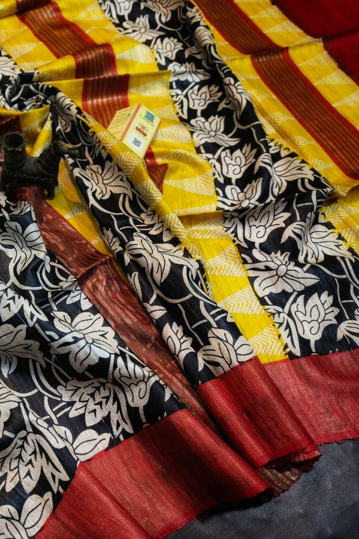 Golden Wand Ghicha Tussar Silk Saree