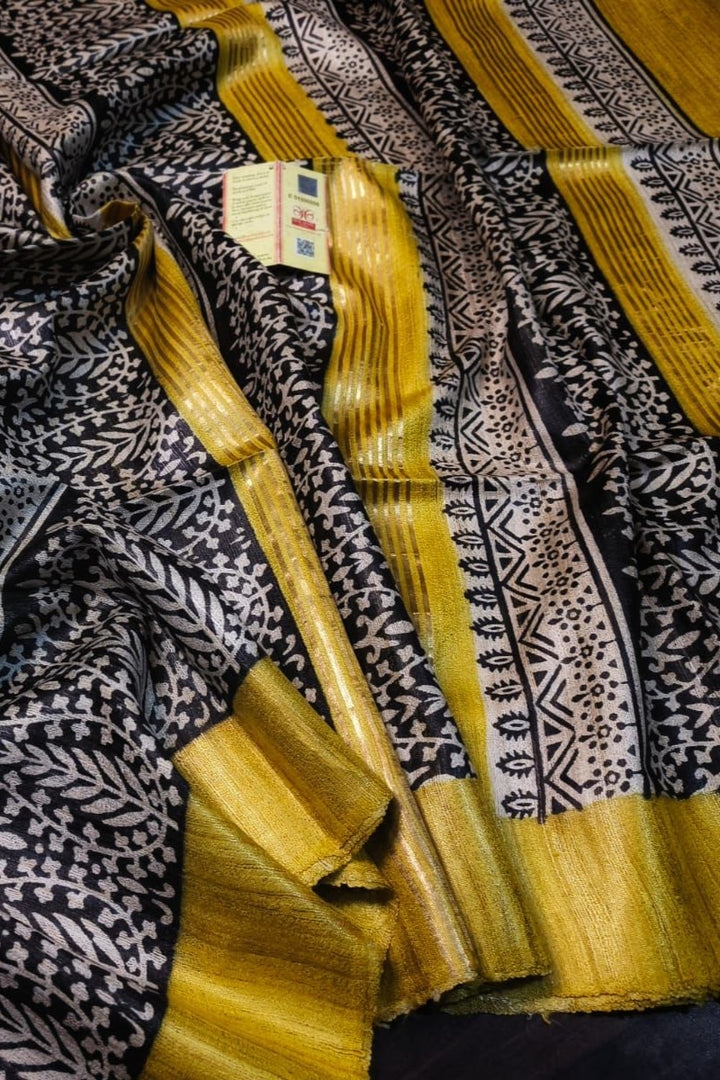 Golden Wand Ghicha Tussar Silk Saree