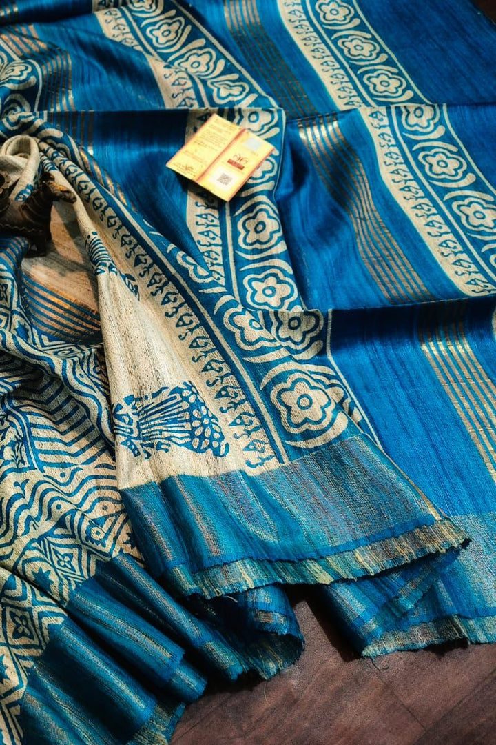 Golden Wand Ghicha Tussar Silk Saree