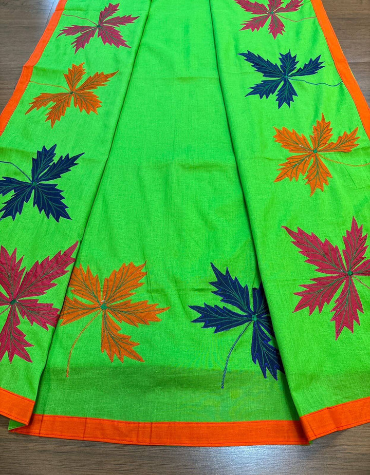 Twist Of Applique - Pure Cotton  Saree