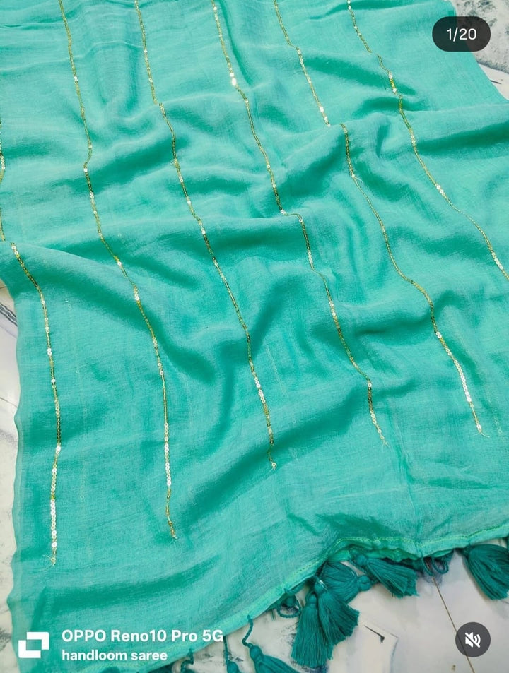 Neel Diganta Mul Cotton Blue Saree