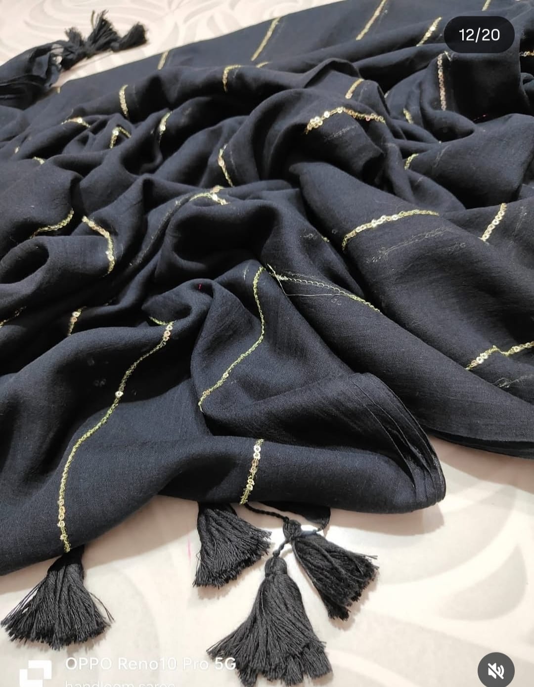Neel Diganta Mul Cotton Black Saree