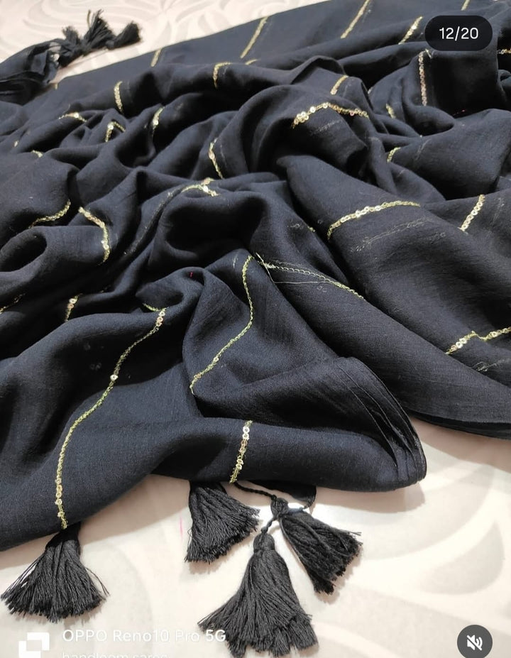 Neel Diganta Mul Cotton Black Saree