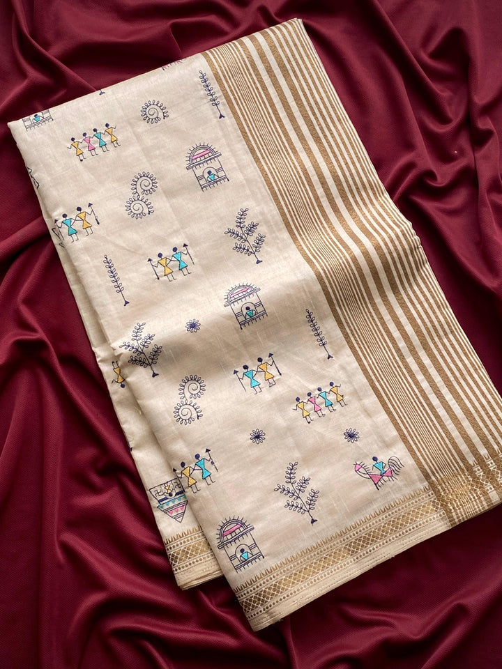 Light of the horizon Tussar Silk Saree