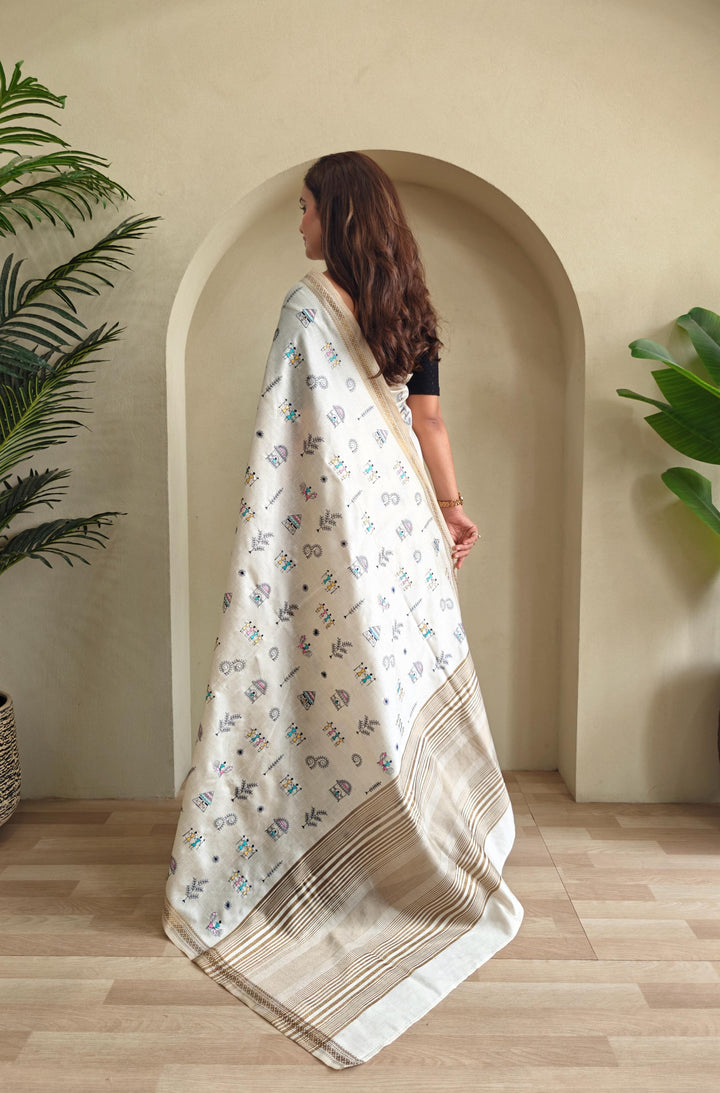Light of the horizon Tussar Silk Saree