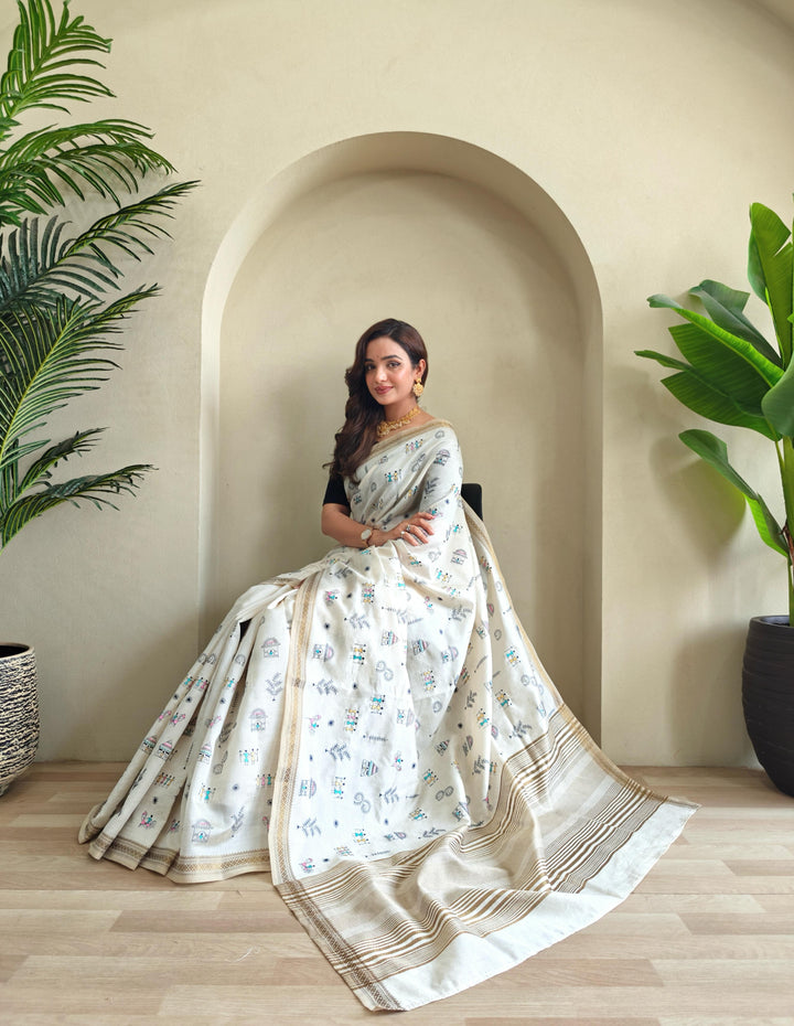 Light of the horizon Tussar Silk Saree