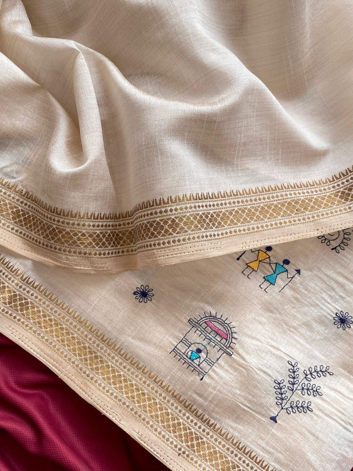 Light of the horizon Tussar Silk Saree