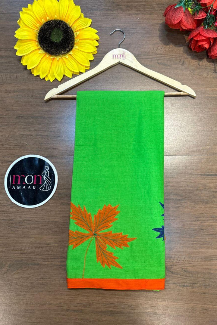 Twist Of Applique - Pure Cotton  Saree