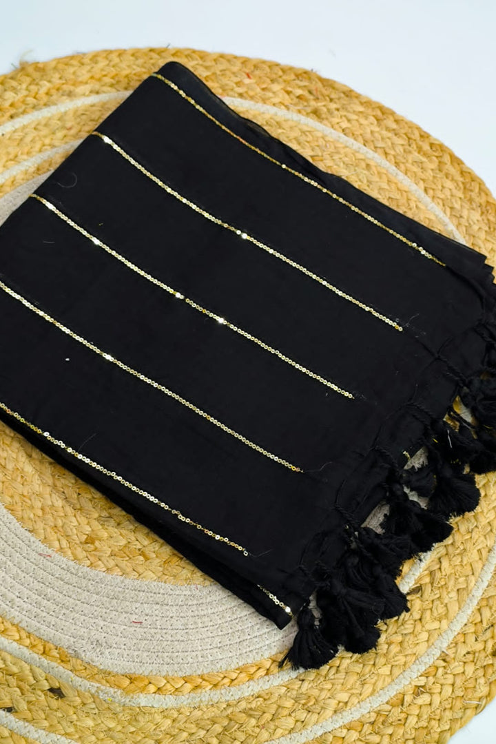 Neel Diganta Mul Cotton Black Saree