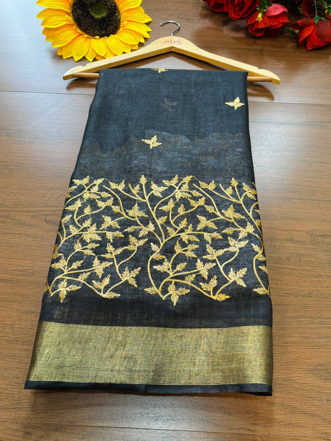 Forever Black - Pure Linen Saree