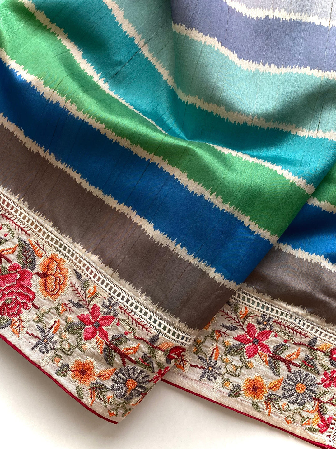 Pastel Raga Tussar Silk Saree