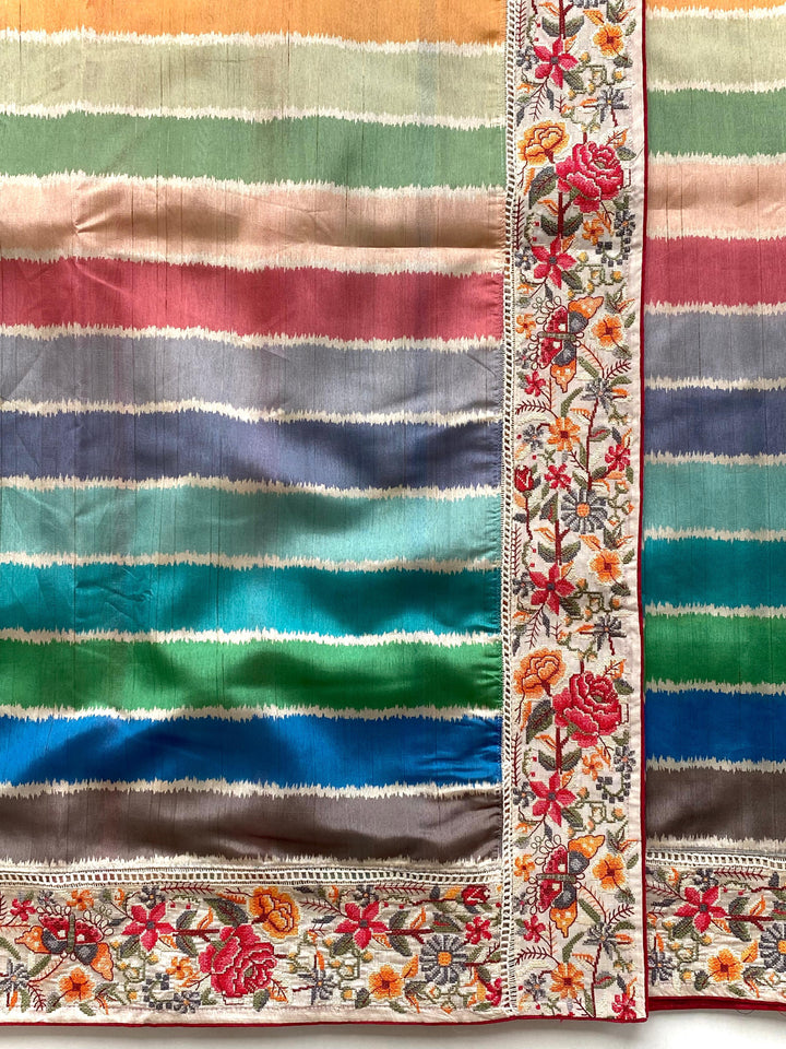 Pastel Raga Tussar Silk Saree