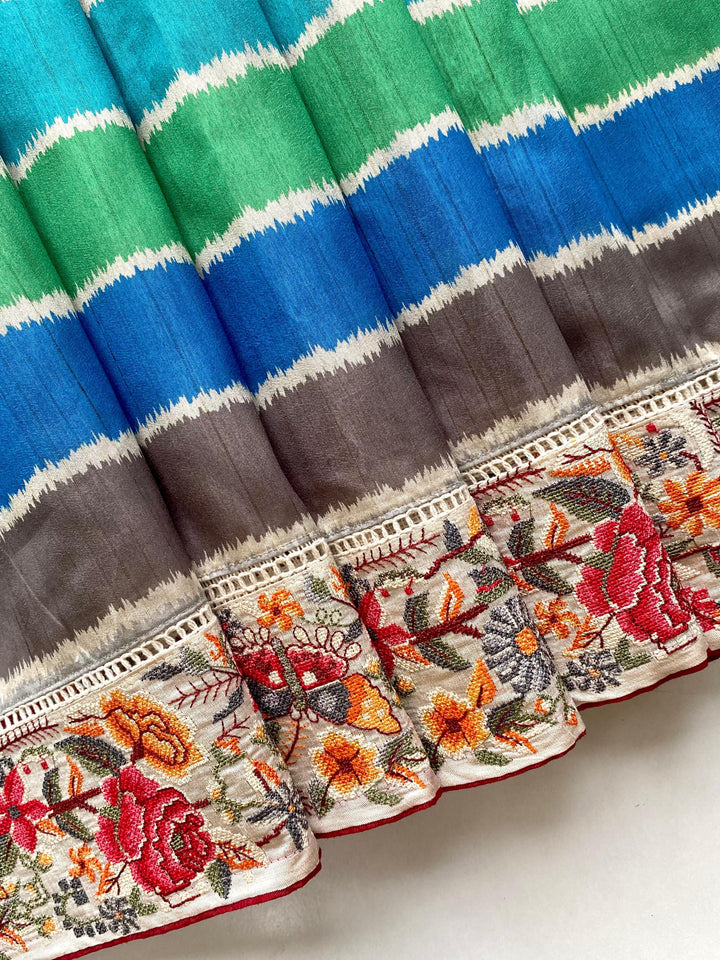 Pastel Raga Tussar Silk Saree