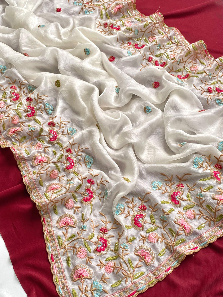 Flora Kiss Crush Jimmy Choo Silk Saree