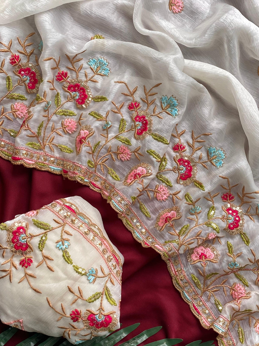 Flora Kiss Crush Jimmy Choo Silk Saree