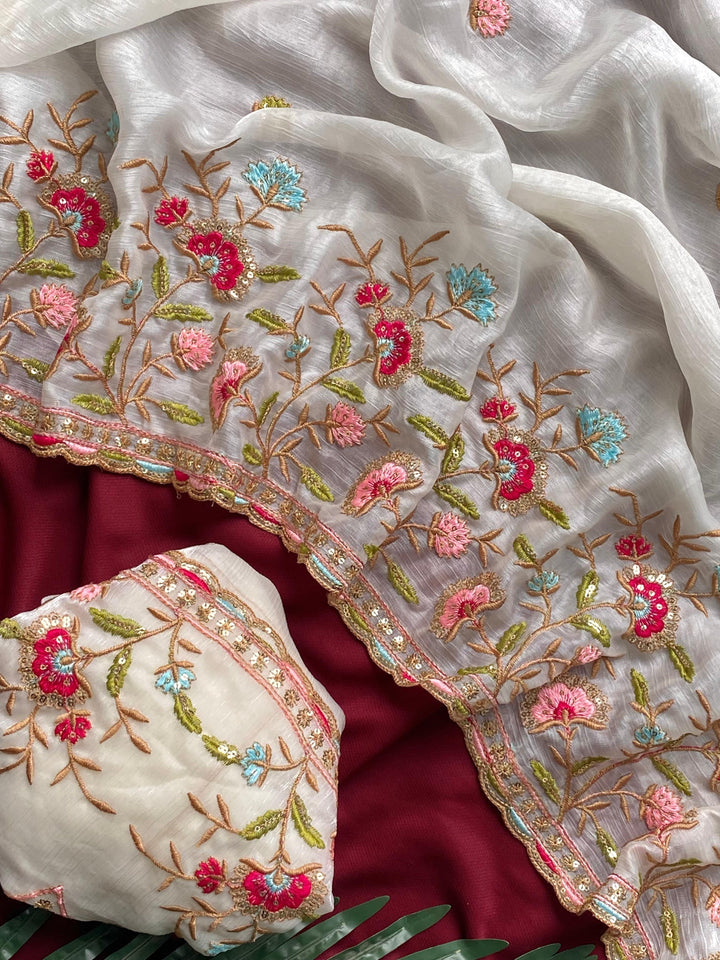 Flora Kiss Crush Jimmy Choo Silk Saree