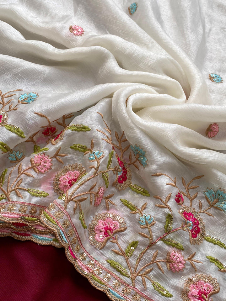 Flora Kiss Crush Jimmy Choo Silk Saree