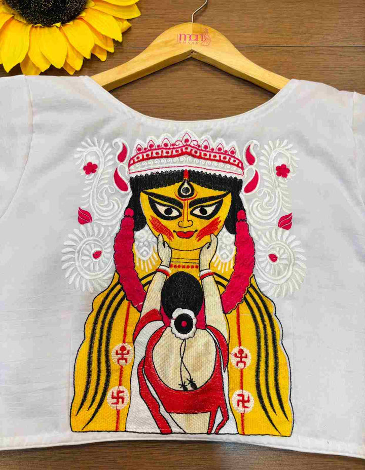 Devi Durga Biday Boron (দেবী দুর্গা বিদায় বরণ )Designer Traditional Blouse