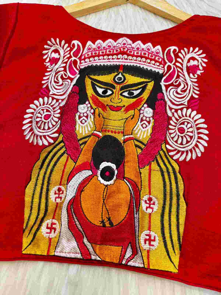 Devi Durga Biday Boron (দেবী দুর্গা বিদায় বরণ )Designer Traditional Blouse