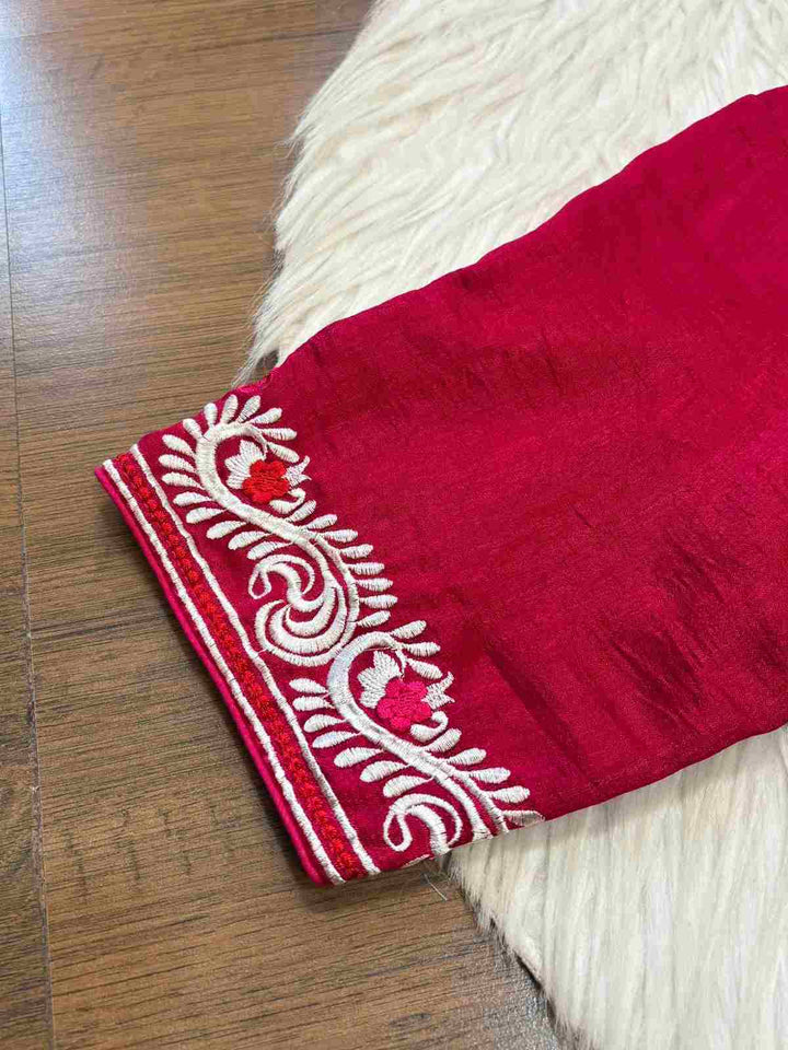 Devi Durga Biday Boron (দেবী দুর্গা বিদায় বরণ )Designer Traditional Blouse (Pink)