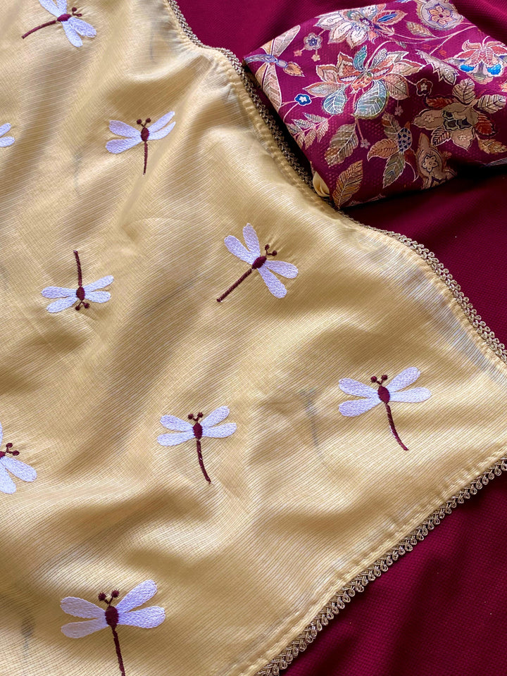 Dragonfly Design Kota Saree