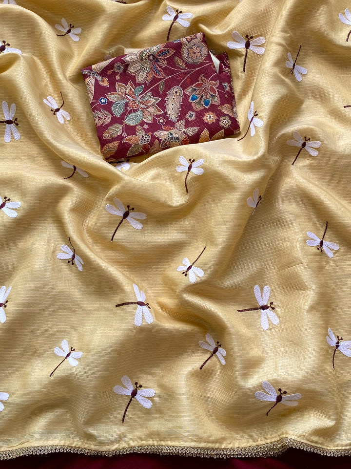 Dragonfly Design Kota Saree
