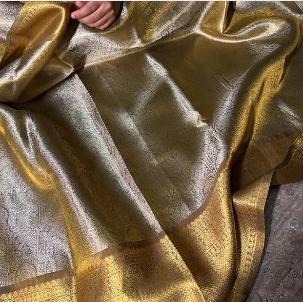 Actress Sobhita Dhulipala Inspired Banarasi Tissue Silk Saree